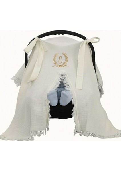 Gold Taç Harf Nakışlı 6'lı Yenidoğan Set %100 Pamuk Tulum Battaniye Şapka Puset Örtü Yastık Eldiven fırsatları
