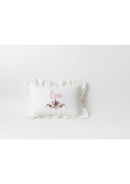 Çiçek Nakışlı Isme Özel 6'lı Yenidoğan Set %100 Pamuk Tulum Battaniye Şapka Puset Örtü Yastık Eldivn