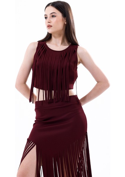 Arkası Fermuarlı Önü Püsküllü Scuba Bustiyer | BST35811 fırsatları