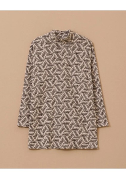 10002521711018 Desenli Düşük Omuzlu Triko Tunik indirimleri