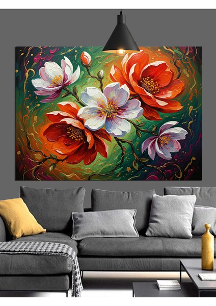 Kırmızı Pembe Güller Buketi Dekoratif Kanvas - Mdf Ahşap Tablo fırsatları