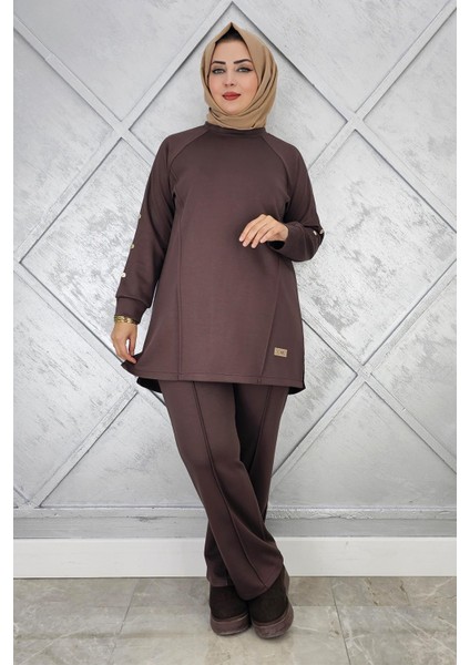Kadın Kol Düğme Detaylı Tesettür Takım modelleri
