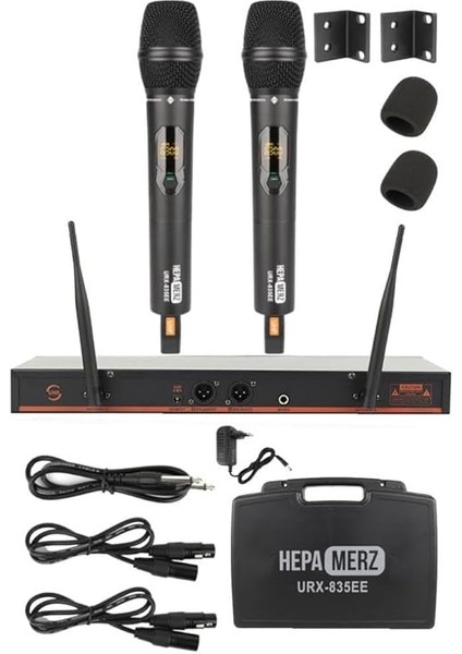 Merz URX-835EE Uhf Üst Kalite Çiftli El Telsiz Kablosuz Mikrofon Seti fiyatları