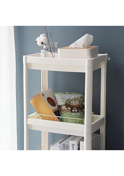 Home 4 Katlı Geçmeli Plastik Banyo ve Mutfak Organizeri, Kolay Montajlı 4 Katlı Raf, Mutfakta ve Banyoda Kullanım Için Ideal, Dayanıklı Depolama Çözümü (Beyaz) modelleri