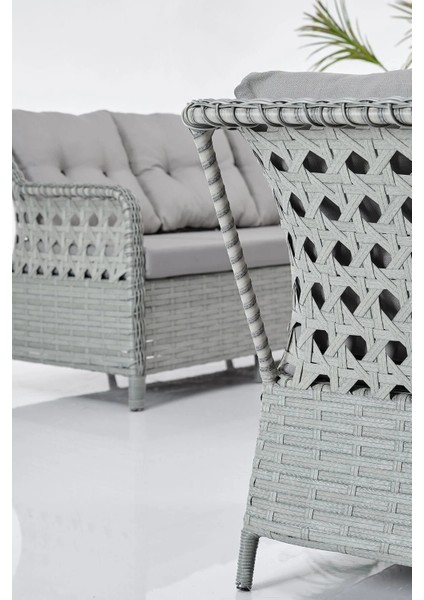 Rattan Alfa Bahçe Mobilyası 3+1+1+1+1+Camlı Masa fırsatları