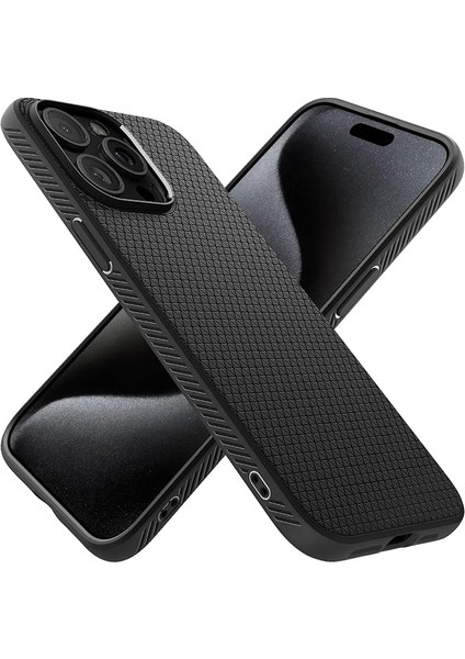 iPhone 15 Pro ile Uyumlu Kılıf Liquid Air Matte Black - ACS06704