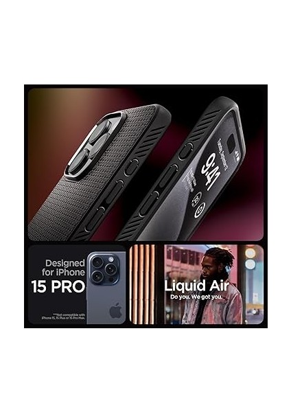 iPhone 15 Pro ile Uyumlu Kılıf Liquid Air Matte Black - ACS06704 fiyatları