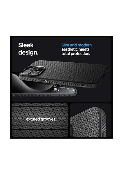 iPhone 15 Pro ile Uyumlu Kılıf Liquid Air Matte Black - ACS06704 modelleri