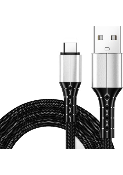 CU287C Type-C 3A Şarj Kablosu Siyah