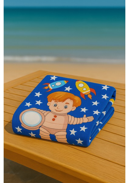 Astronot Desenli Plaj Havlusu 70X150 fiyatları