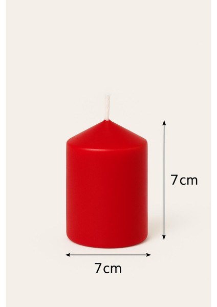 Silindir Mum 7X7CM Kırmızı