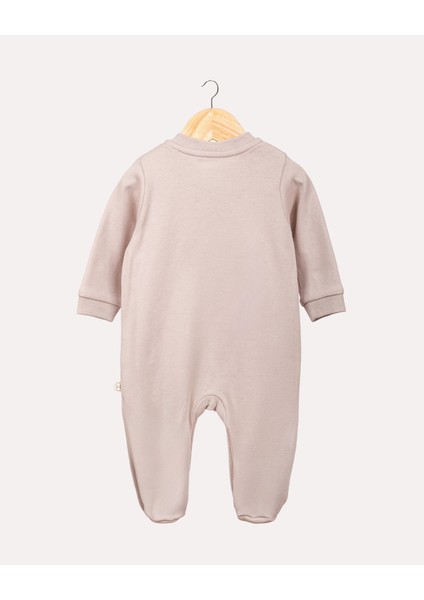 %100 Organik Pamuk Gots Sertifikalı Patikli Çıtçıtlı Orman Desenli Bebek & Yenidoğan Tulum – Taş | Hoogie Premium Babywear fiyatları