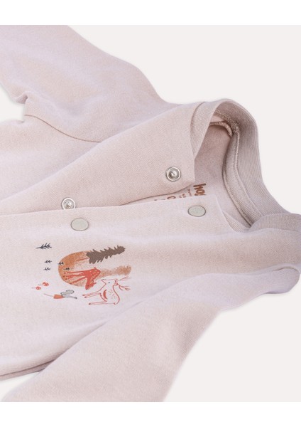 %100 Organik Pamuk Gots Sertifikalı Patikli Çıtçıtlı Orman Desenli Bebek & Yenidoğan Tulum – Taş | Hoogie Premium Babywear indirimleri