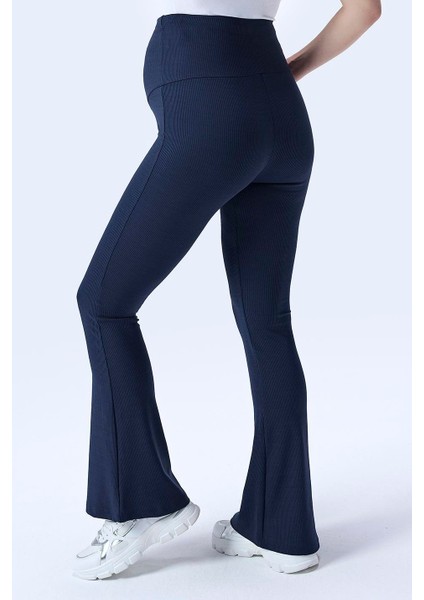 Imaj 367 Lacivert Renk Toparlayıcı ve Extra Esnek Etkili Yüksek Bel Ispanyol Paça Hamile Tayt modelleri