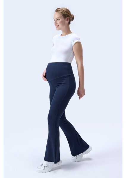 Imaj 367 Lacivert Renk Toparlayıcı ve Extra Esnek Etkili Yüksek Bel Ispanyol Paça Hamile Tayt fırsatları