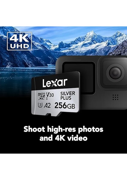 256 GB Profesyonel Silver Plus Microsdxc Hafıza Kartı W/sd Adaptör, Uhs-I, C10, U3, V30, Full-Hd ve 4K Video, 205/150 Mb/s'ye Kadar Okuma/yazma, Videografçılar, Oyuncular (LMSSIPL256G-BNANU) modelleri