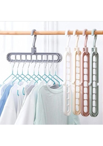 Elbise Askısı 9 Gözlü Akıllı Askı Sihirli Askılık - 5 Adet fiyatları