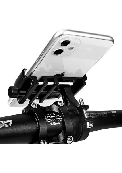 Bisiklet Motorsiklet Evrensel Cep Telefonu Tutucu Alüminyum Paslanmaz - Bütün Telefonlarla Uyumlu - Metal Dayanıklı Siyah fiyatları