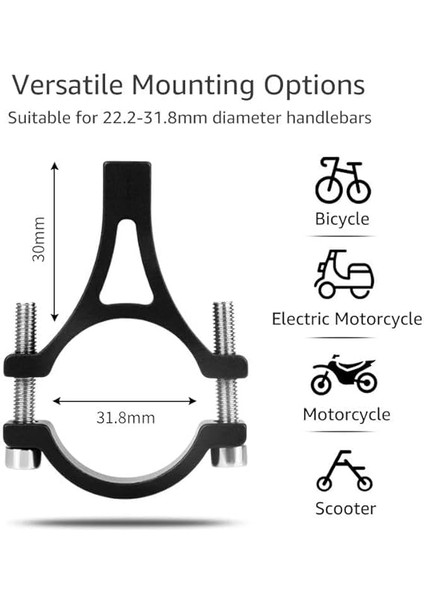 Bisiklet Motorsiklet Evrensel Cep Telefonu Tutucu Alüminyum Paslanmaz - Bütün Telefonlarla Uyumlu - Metal Dayanıklı Siyah fırsatları
