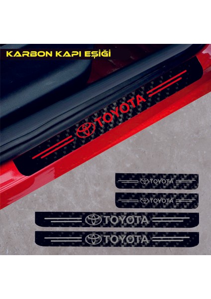 Toyota Carina Karbon Kapı Eşiği Oto Sticker 4 Adet
