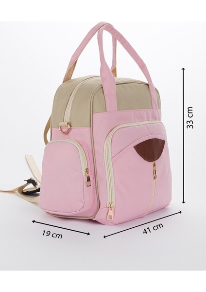 Geniş Hacimli Çok Bölmeli Anne Bebek Bakım Çantası – Sırt ve Omuz Kullanımlı Termal Biberon Gözlü fırsatları