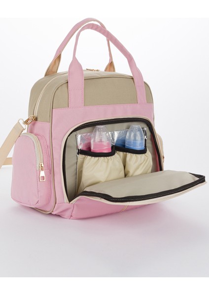 Geniş Hacimli Çok Bölmeli Anne Bebek Bakım Çantası – Sırt ve Omuz Kullanımlı Termal Biberon Gözlü