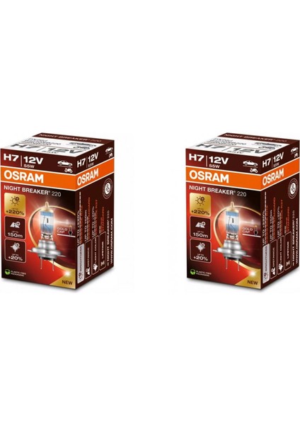 H7 Night Breaker 220 12V %220 Fazla Işık (1 Takım-2 Ad.)