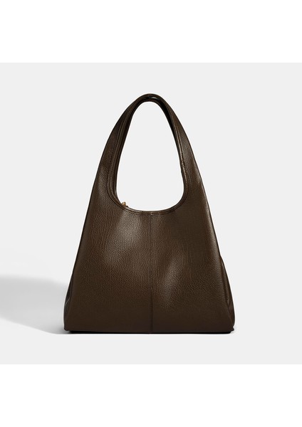 Kadın Kahve Charm Aksesuarlı Deri Omuz Çantası modelleri