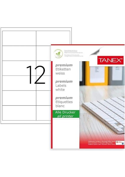 TW-2546 100X46 mm Lazer Etiket 100 Lü Paket