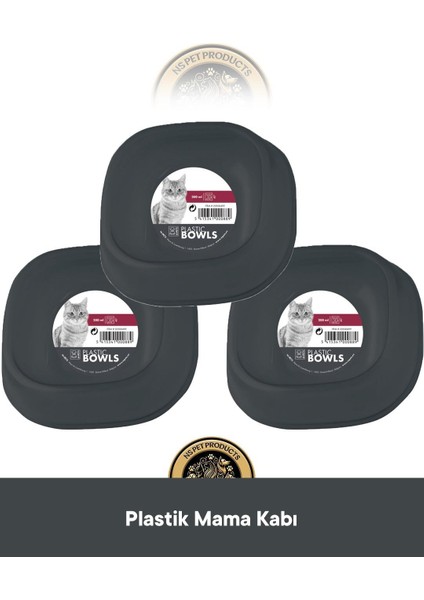 3'lü Plastik Mama Kabı