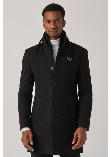 Erkek Kaşe Kaban – Çıkartılabilir Fermuarlı Ribanalı Yaka, Slim Fit Italyan Kesim, Şık ve Fonksiyonel Bej, Taba, Kahverengi, Gri, Siyah