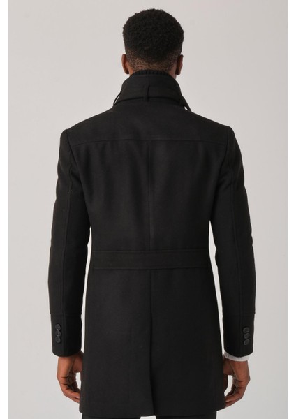 Erkek Kaşe Kaban – Çıkartılabilir Fermuarlı Ribanalı Yaka, Slim Fit Italyan Kesim, Şık ve Fonksiyonel Bej, Taba, Kahverengi, Gri, Siyah