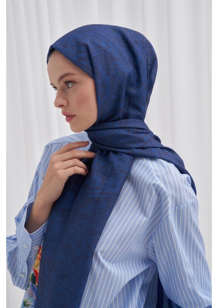 Nilla Pamuklu Şal Elegance Lacivert