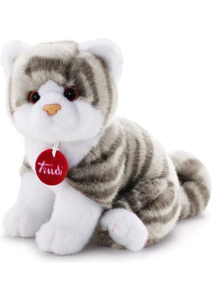 Trudi Brad Peluş Beyaz Gri Kedi 20 cm