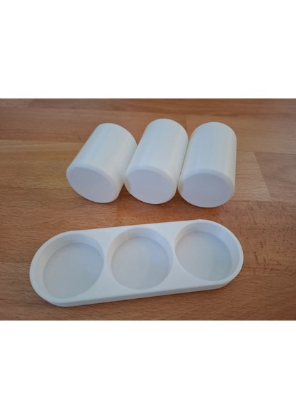 Beyaz 3 Bölmeli 3D Baskı Diş Fırçası Organizeri – Banyo Düzenleyici – Sert Plastik modelleri