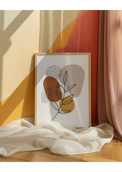 Doğanın Renkleri Soyut Düzen Çerçeve Görünümlü 3'lü Set Mdf Poster modelleri