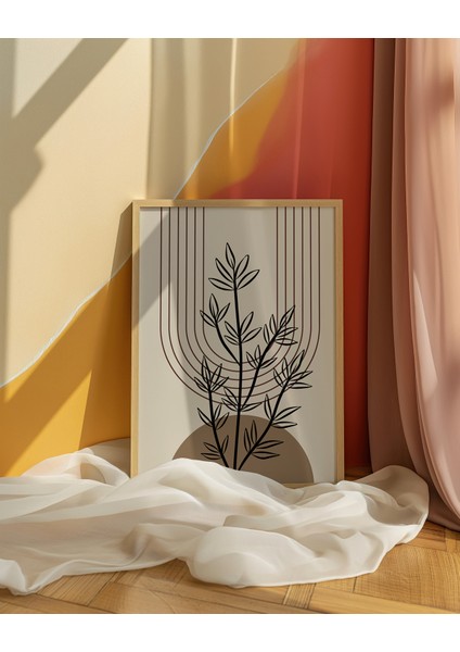 Minimalist Line Art Boho Çerçevesiz 3'lü Set Mdf Arka Planlı Poster fiyatları