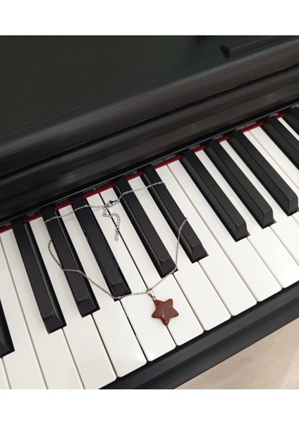 Doğal Taş Kahverengi Yıldız Taşı Yıldız Şeklinde Kolye modelleri