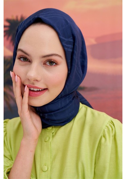 Simetrik Jakar Italyan Ipekli Şal Lacivert fiyatları