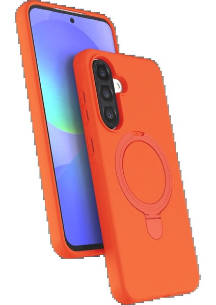 CPT05 Samsung Galaxy A17 5g Regal Magsafe Standlı Kapak - Turuncu