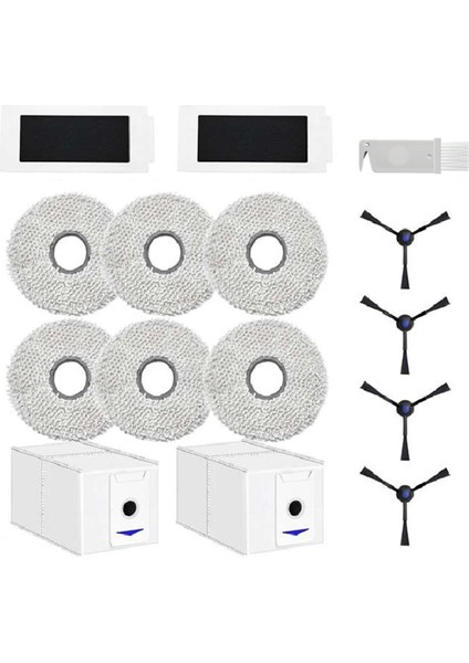 T30 Pro Omni Robot Süpürge Filtreleri Bezleri Yan Fırçalar Toz Torbaları Temizleme Fırçası Aksesuar Seti (Yurt Dışından)