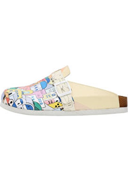 Kadın Vegan Deri Bej Terlik Düz Topuklu Günlük Kullanım