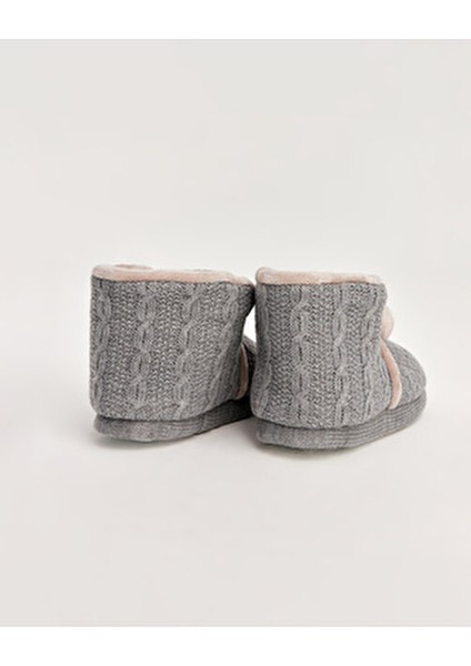 Ponponlu Kadın Panduf Düz Taban Tekstil Malzeme ile Ev Kullanımı İçin