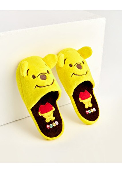 MomiKadın Ev Terliği Hayvan Figürlü Konforlu Tekstil Sarı Renk