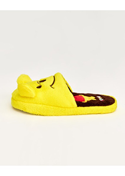 MomiKadın Ev Terliği Hayvan Figürlü Konforlu Tekstil Sarı Renk