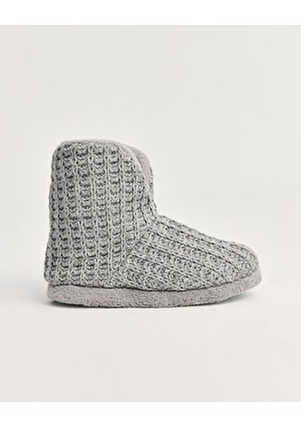 NIKOS Kadın Örgü Detaylı Panduf Ev Kullanımı için Konforlu Tekstil