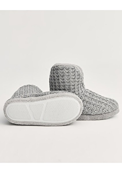 NIKOS Kadın Örgü Detaylı Panduf Ev Kullanımı için Konforlu Tekstil