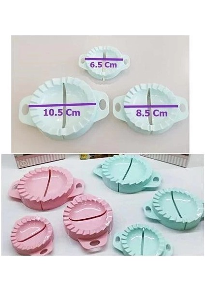 3lü Çiğ Börek Kurabiye Hamur Işi Ravioli Kesme Kalıbı Aparatı