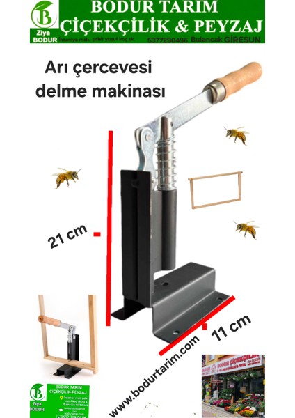 Bodur Tarım Bulancak Arı Kovan Çerçevesi Delme Makinası Kollu Demir