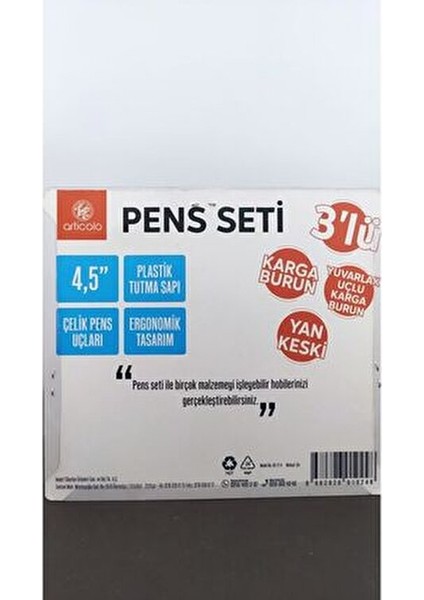 3 Lü Pense Seti Ergonomik Tasarımlı 4.5 İnç Çelik Uçlu 115 mm Dayanıklı Malzeme fiyatları